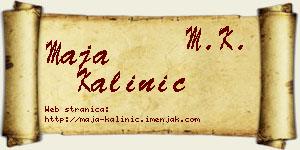 Maja Kalinić vizit kartica